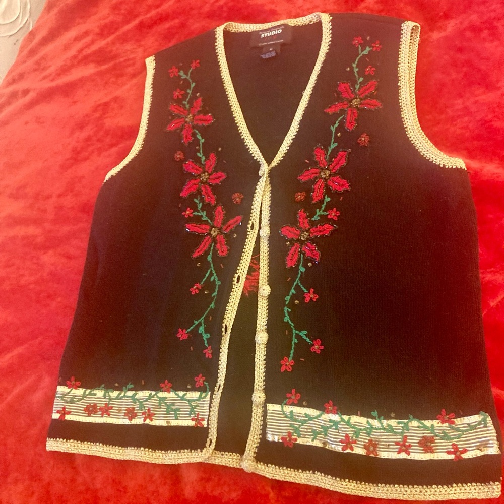 Vintage Rare Designers Originals Studio Joy Beaded Sweater Vest